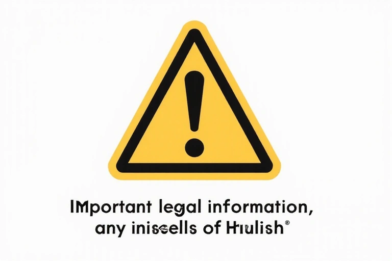 Advertencia de limitación de responsabilidad con un símbolo de exclamación